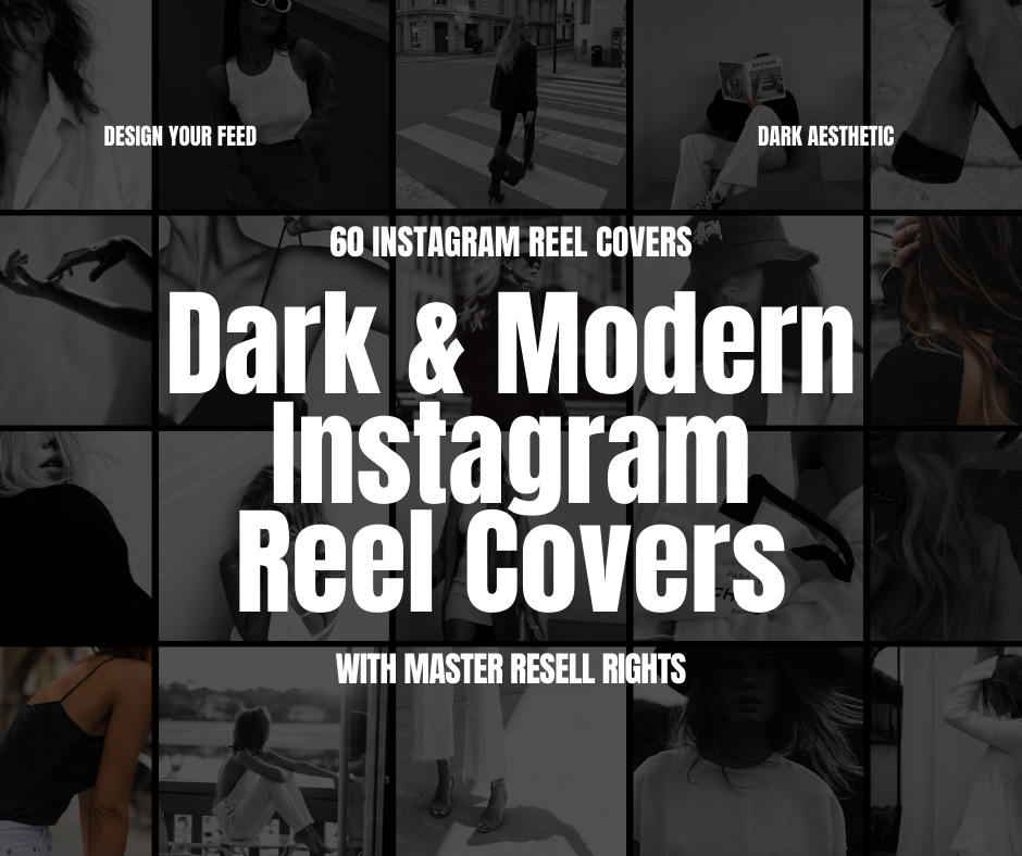 60 Dark & Modern IG Reel Cover Templates