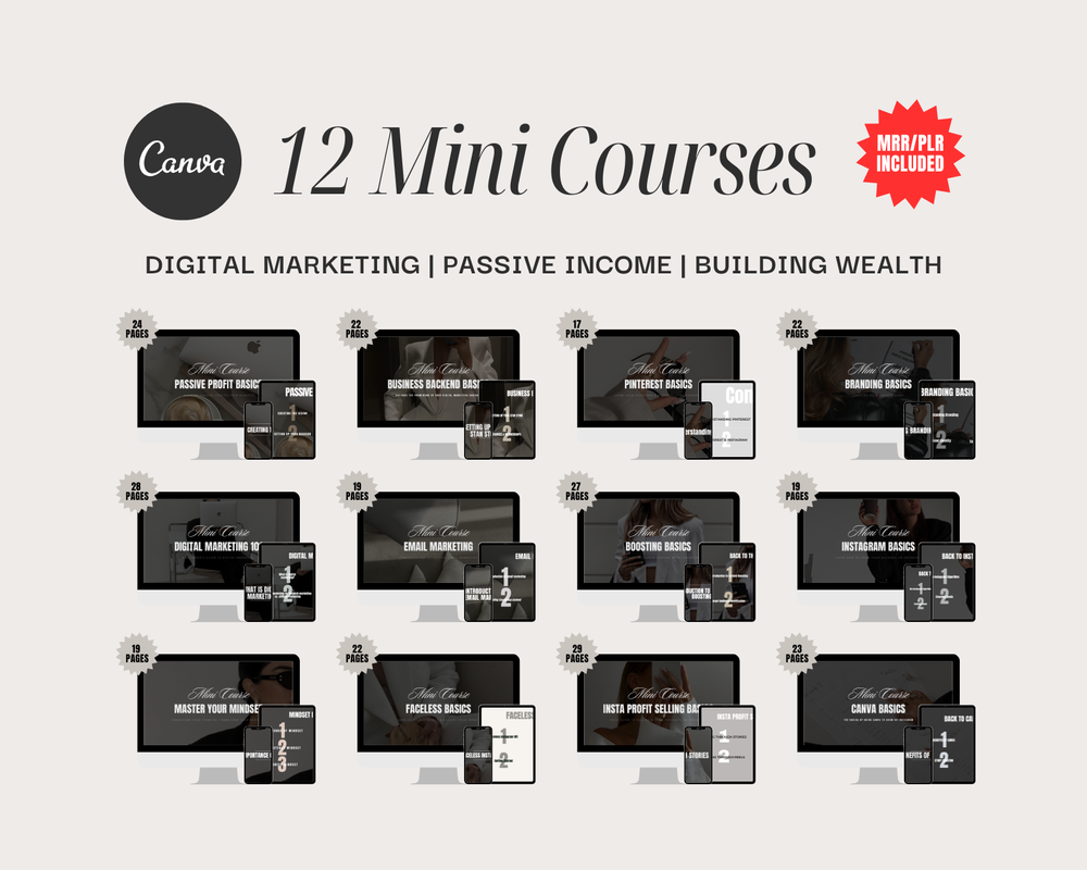 12 Mini Courses with Master Resell Rights + PLR