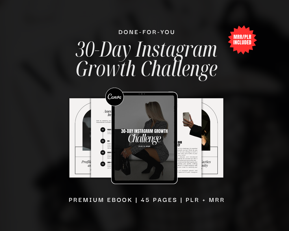 30 Day Instagram Growth Challenge W/ MRR + PLR