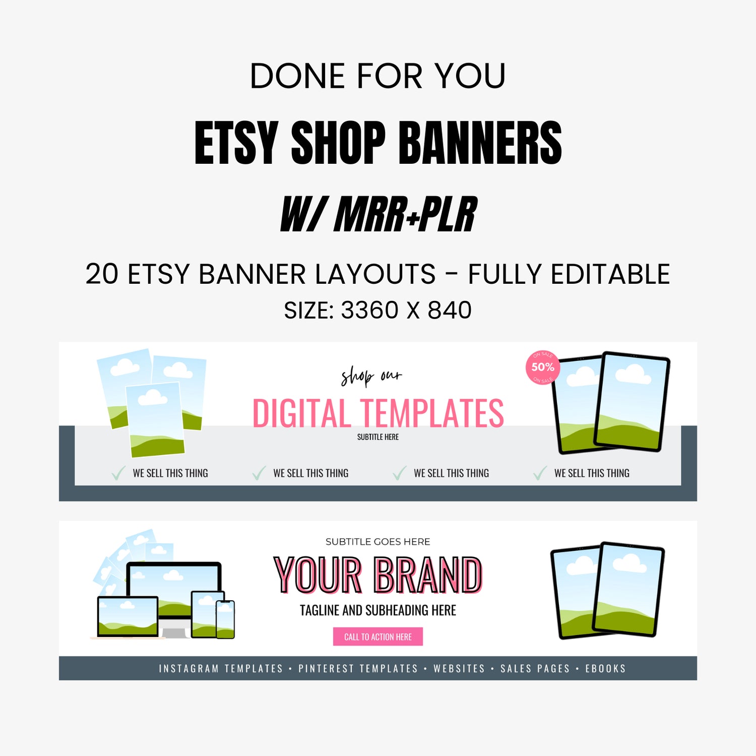 20 Etsy Shop Banners With MRR