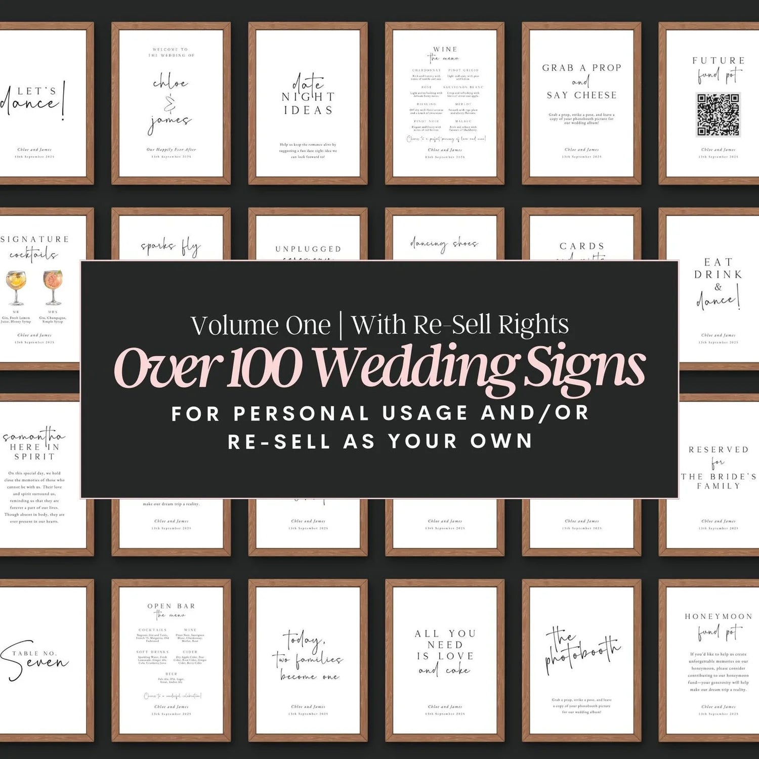 100+ Wedding Sign Bundle With MRR + PLR