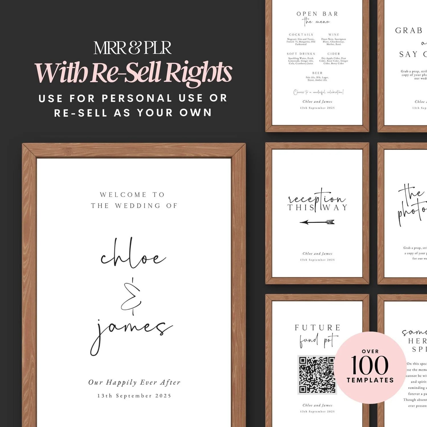 100+ Wedding Sign Bundle With MRR + PLR